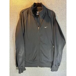 Nike Athletic Department Swoosh Logo Track Warm Up Zip Jacket / Black / Large